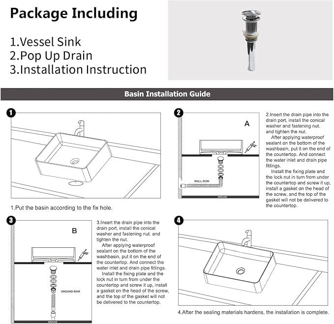 Cpingao Bathroom Vessel Sink Quartz Stone Vanity Sink Above Counter Bathroom Sink for Cabinet, Lavatory, Hotel Art Basin, Home Washing Basin with Pop Up Drain, Solid Surface Material in Matte Gray