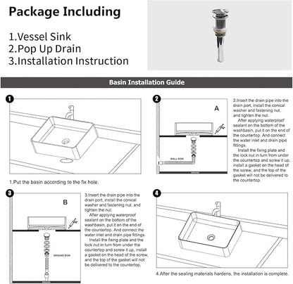 Cpingao Bathroom Vessel Sink Quartz Stone Vanity Sink Above Counter Bathroom Sink for Cabinet, Lavatory, Hotel Art Basin, Home Washing Basin with Pop Up Drain, Solid Surface Material in Matte Gray