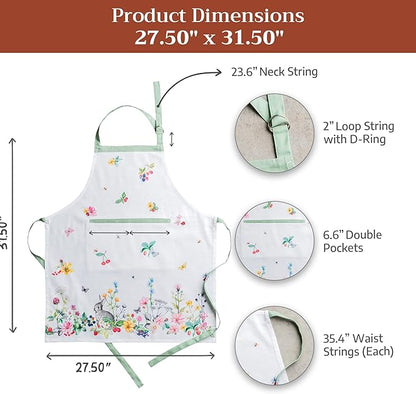 Maison d' Hermine 100% Cotton Apron for women with Pocket Kitchen Chef Apron for Men Cooking Mothers Day Gifts