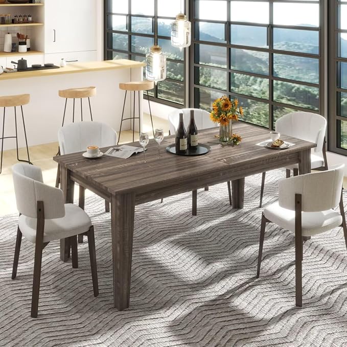 106.3" Wood Expandable Dining Table for 8-12 Person, Modern Extendable Dining Room Table Large Rectangle Dining Table with Leaf Extension Pedestal Dining, Dark Oak