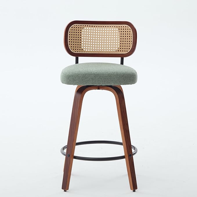 Modern Dining Chairs, Mid-Century Upholstered Kitchen Table and Chairs for Dining Room, Sturdy Stable Swivel Side Chairs with Easy Assembly for Kitchen Island, Bar, Counter or Living Room,Green-Foam-s