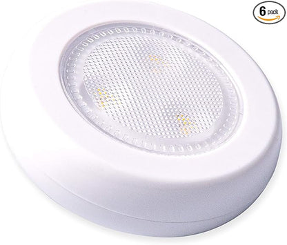 Westek BL-PUTN-W6 Ultra-Thin LED Puck Light - 6PK With Batteries, White