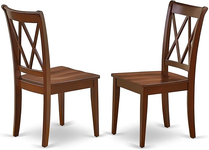 East West Furniture CACL6-MAH-W 6 Piece Dining Set Contains a Rectangle Solid Wood Table and 4 Kitchen Chairs with a Bench, 36x60 Inch, Mahogany