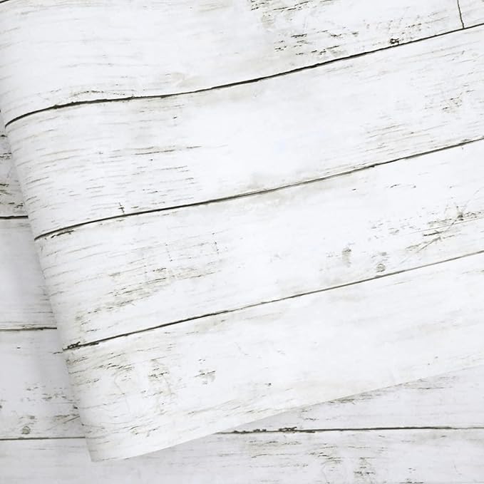 Abyssaly Shiplap Peel and Stick Wallpaper 394" X 11.8" Self-Adhesive Removable Decorative Wall Covering Vintage Wood Panel Interior Film for Home Decoration