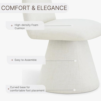 KISLOT Swivel Dining Chairs Set of 4, Modern Upholstered Dining Chair Mid Century Kitchen Chairs with High Back, 360 Degree Rotating Vanity Chair for Dining Room, Bedroom, Farmhouse, Beige