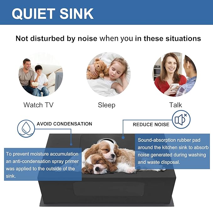 Darker Black 32x19 Inch Undermount Kitchen Sink - CELAENO Modern 16 Gauge Extremely Durable Single Bowl Stainless Steel Sink with Anti-scratches Nano Surface