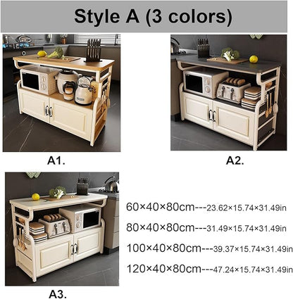 Kitchen Islands, Baker's Rack with Storages,Storage Cabinet, Buffet Cabinet, Multifunctional Storage Rack, Floor-Standing Multi-Tier Cabinet, Storages Table(A3,120cm/47.24in)