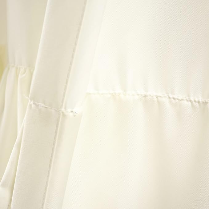 Lush Decor Allison Ruffle Light Filtering Window Curtain Panels Pair 40" W x 84" L Ivory - Coquette Curtains for Bedroom - Drapes - Ruffle Curtains Kids