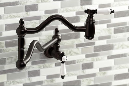Kingston Brass KS2105BPL Bel-Air Wall Mount Pot Filler, Maximum 22-Inch Spout Reach, Oil Rubbed Bronze