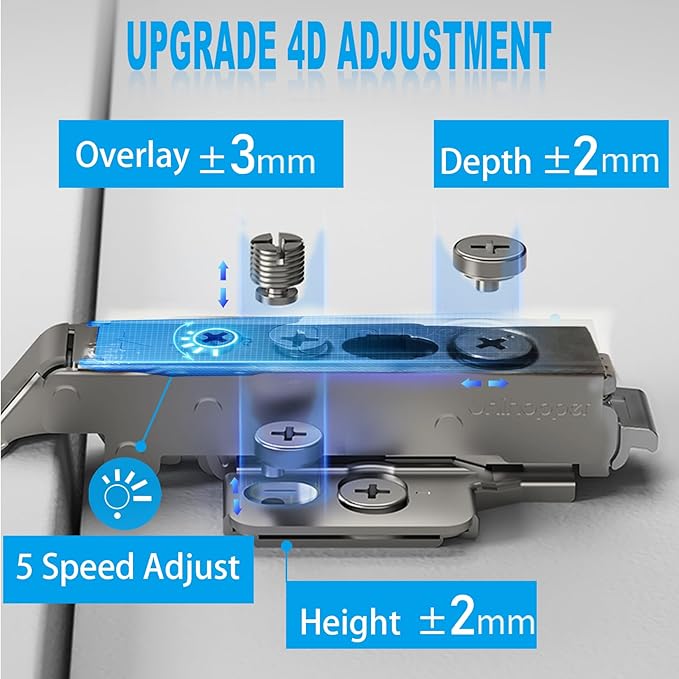 Upraded Frameless Full Overlay Soft Close Concealed Hinge Cabinet Hinges 2 Pack for Kitchen Self-Closing 110° 4D Adjustment Speed Control Ideal for Upgrading Kitchen Cabinet Doors and Drawers