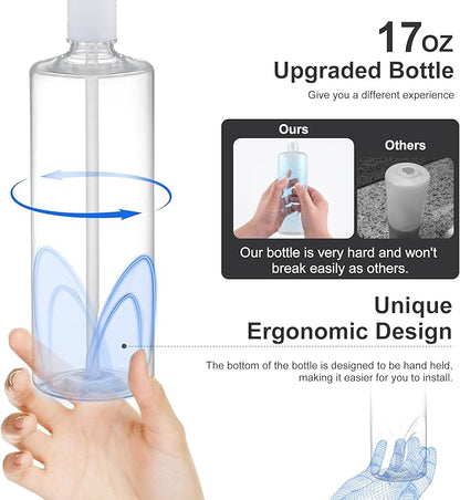 GAGALIFE Built in Sink Soap Dispenser or Lotion Dispenser for Kitchen Sink, Chrome ABS Pump Head, with 17 Ounce Large PET Soap Bottle