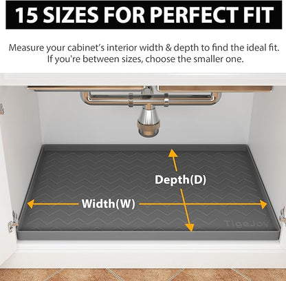TigeJoy 25" x 19" Under Sink Mats for Kitchen Waterproof, Leak-Proof Silicone Mat Sink Protector and Cabinet Liner, Kitchen Essentials Organizer and Storage, Boot or Shoe Tray, Pet Feeding Mat
