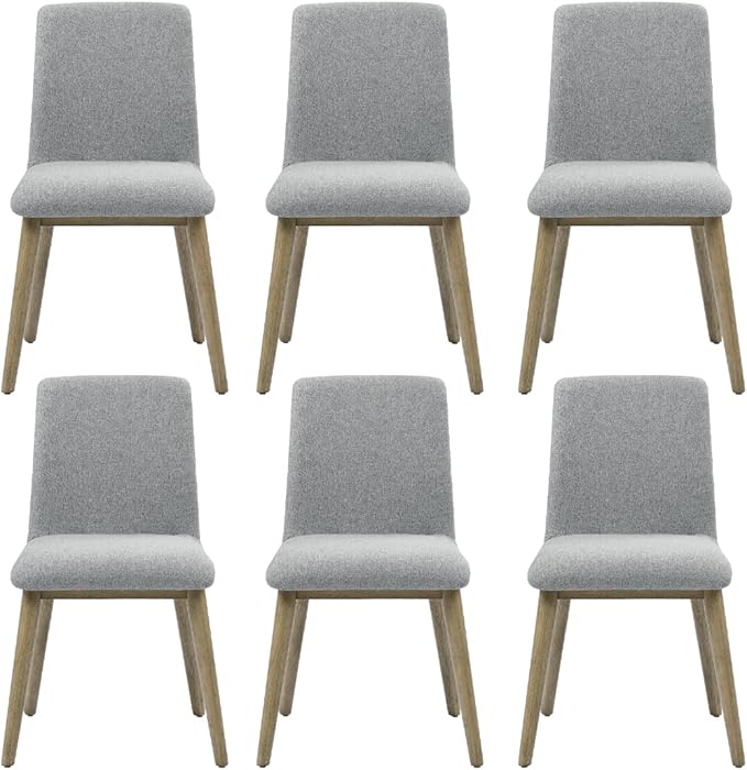 Farmhouse Dining Chairs Set of 2 - Upholstered Mid Century Armless Side Chairs with Back, Durable Polyester Fabric for Kitchen Island, Living Room, Restaurant