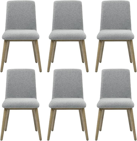 Farmhouse Dining Chairs Set of 2 - Upholstered Mid Century Armless Side Chairs with Back, Durable Polyester Fabric for Kitchen Island, Living Room, Restaurant