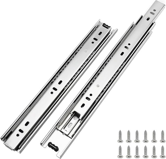 LONTAN Heavy Duty Full Extension Ball Bearing Drawer Slides 8 10 12 14 16 18 20 22 24 Inch Side Mount File Cabinet Rails Dresser Runner Kitchen Cabinet Drawer Glides 100 LB Capacity (10 inch，1 Pair)