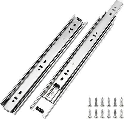 LONTAN Full Extension Ball Bearing Drawer Slides 8 10 12 14 16 18 20 22 24 Inch Heavy Duty Side Mount File Cabinet Rails Dresser Runner Kitchen Cabinet Drawer Glides 100 LB Capacity (14 inch,1 Pair)