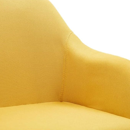 Swivel Dining Chairs 2 Pcs Yellow Fabric Upholstered Modern Accent Chair with 360-Degree Rotation & Adjustable Height for Living Room Kitchen Bedroom Office