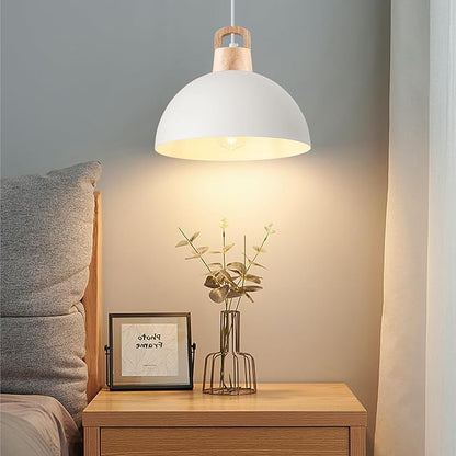 Farmhouse Pendant Light; 3 Packs 11.8 inch White Pendant Light; Kitchen Pendant Lights; Industrial Pendant Lighting; Pendant Lights Kitchen Island for Bedroom; Living Room; Library; Office