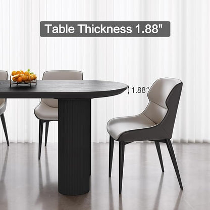 Guyii 70" Dining Table Set with 4 Chairs, Modern Kitchen Table Set, Indoor Dining Table for Kitchen, Bar, Living Room, Breakfast Nook, Small Space, Black