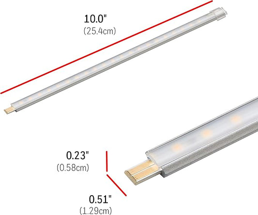UltraPro 10in. Linkable LED Bright Strips, 6 Pack, 1650 Lumens, 2700K Warm White Light, Low Voltage, Under Cabinet Lighting, Strip Light, Flat Plug, Grow Lights for Indoor Plants, 44415