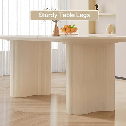 Dining Table Set for 8, Modern Kitchen Table with 8 Chairs, Dining Room Table Set for Kitchen,Dining Room,Home & Office (70.86" White Table with 8 Chairs)