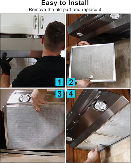 2 Pcs Range Hood Grease Filter Fit for Broan Nutone, 12.84 x 13.69 x 0.38 Inch Range Hood Aluminum Mesh Vent Filter Replace S99010436 99010436 BKSA130WW