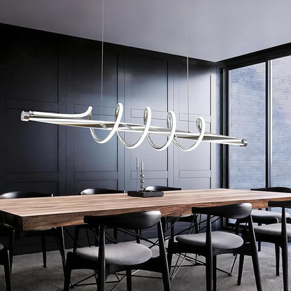 Elegant Led Chandelier,Dimmable Modern Chandelier Led Pendant Light,Gold Dining Room Chandelier Light Fixture for Kitchen Island Lighting with Remote