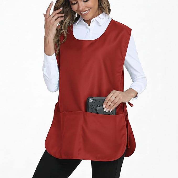 Xeoxarel Unisex Cobbler Apron with 3 Pockets, Adjustable Drawstring Waist, Professional Lightweight for Kitchen Salon Garden