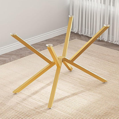 30 Inch Metal Table Base for Dining Room, Heavy Duty Table Legs for Glass, Marble, and Wood Tops, Furniture Legs for Home,Kitchen,Office (Gold)