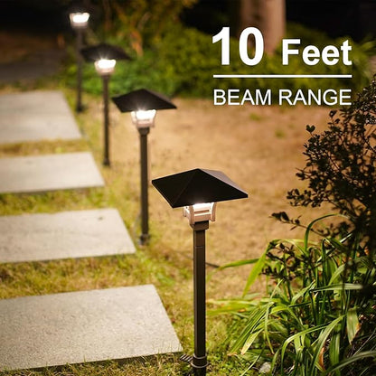 GOODSMANN Landscape Lighting Low Voltage Landscape Path Lights Oil Rubbed Bronze 4PK Path Lights Low Voltage 4W LED 32 Lumen 3000K Warm White with Cable Connectors