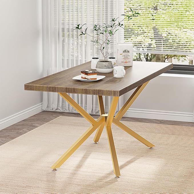 30 Inch Metal Table Base for Dining Room, Heavy Duty Table Legs for Glass, Marble, and Wood Tops, Furniture Legs for Home,Kitchen,Office (Gold)
