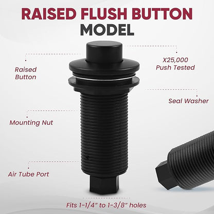 Westbrass ASB-RB3-07 Sink Top Waste Disposal Replacement Air Switch Trim Only, Raised Button, Satin Nickel