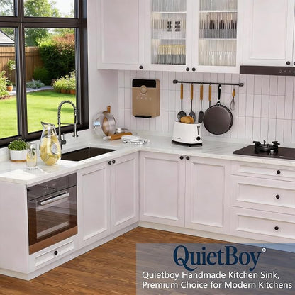 30" Black Stainless Steel Workstation Kitchen Sink, Large Single Bowl Drop-In Undermount Farmhouse Sink (Black, 3018)