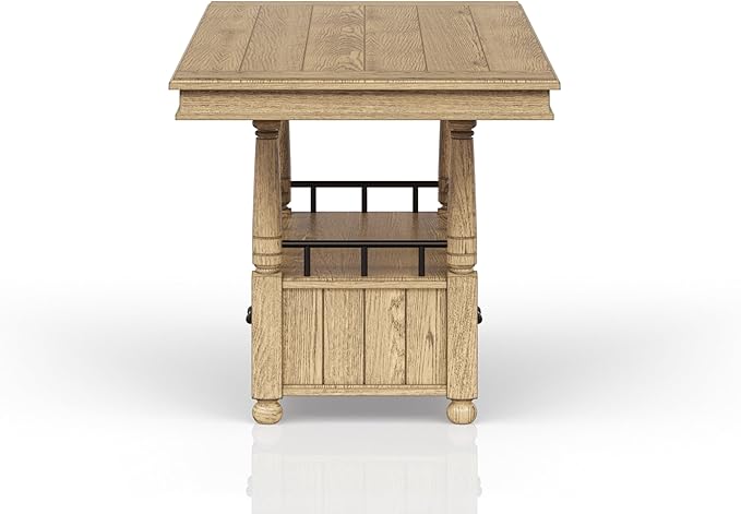 Counter Table with Caramel Finish - Elegant Kitchen Island Bar Table for Dining Room, Home Decor, and Entertaining, Durable Wood Construction, Easy Assembly, Space-Saving Design