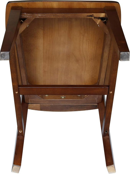 IC International Concepts, Set of Two San Remo SplatBack Dining Chairs, Espresso, 225lbs wt capacity, Solid Real Wood, Sturdy Parawood, Espresso