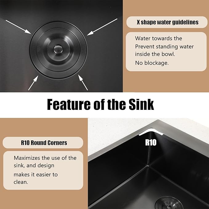 IKEBANA 33 Inch Black Double Kitchen Sink Drop In, 33x22 Inch 16 Gauge 304 Stainless Steel Topmount Kitchen sink, 60/40 Double Basin Workstation Sink With Accessories