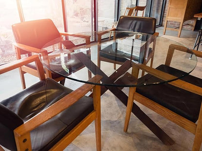 Spancraft 42" Inch Round 1/4" Thick Clear Glass Table Top with Flat Polished Edge and Tempered Glass, Replacement Glass Table Top, Great for Dining Tables, end Tables, and Outdoor Patio Table Tops or