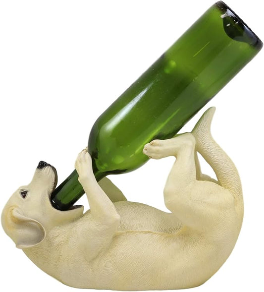 Ebros Lifelike Purebreed Pedigree Canine Adorable Labrador Retriever Dog Wine Bottle Holder Figurine Statue As Kitchen Wine Cellar Centerpiece Decor Storage Organizer (Labrador Retriever)