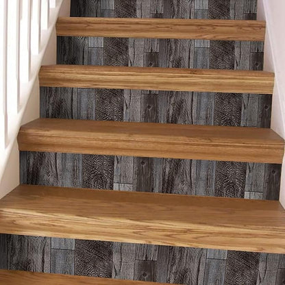 Yun-aeon Gray Wood Peel and Stick Wallpaper 17.3" X 80" Self Adhesive Wallpaper Backsplash Line Removable Wall Paper Bathroom Old Furniture Renovation Furniture