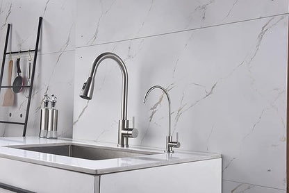 Drinking Water Faucet Brushed Stainless Steel, Kitchen Water Purifier Faucet for Non-Air Gap Reverse Osmosis Water Filtration System