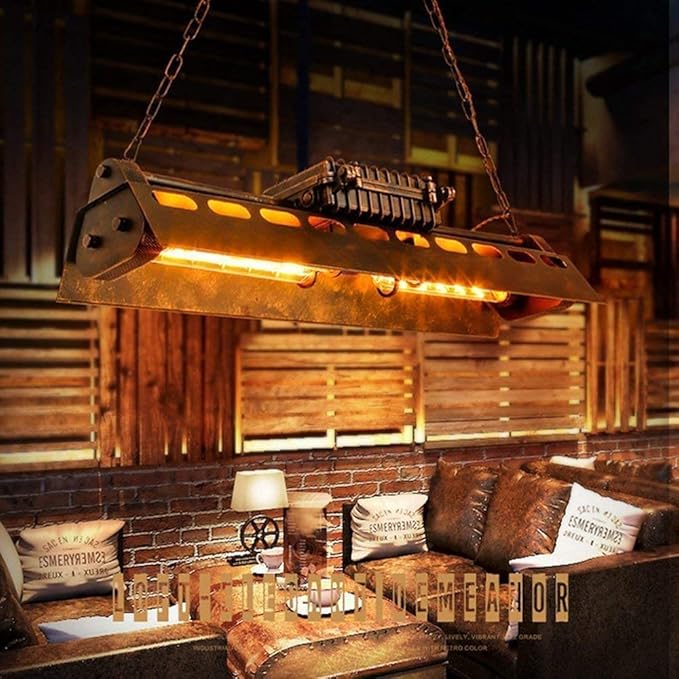 Rustic Industrial Chandelier Lighting, Adjustable Kitchen Pendant Lighting Over Island Farmhouse Light Fixtures 4-Light Antique Metal Pendant for Living Room & Bar