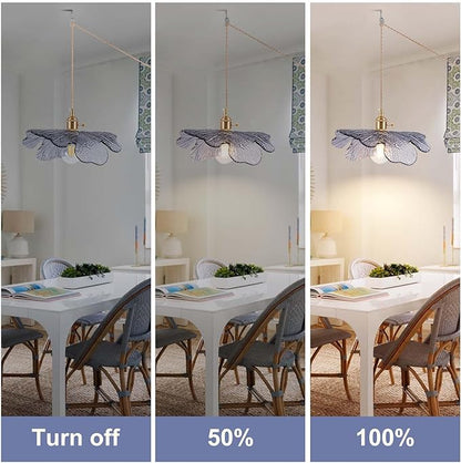 Plug in Pendant Light Fixtures,Hanging Light Fixture 12.9in Blue Glass Pendant Light,E26 Pendant Lighting for Kitchen Island, Bedroom, Dining Room, Living Room