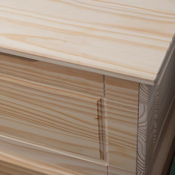 Linon Harris Unfinished Wood Backless Nook with Interior Storage