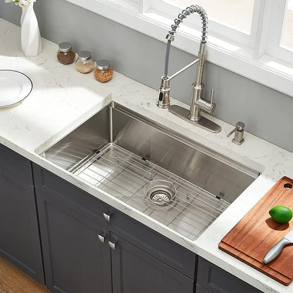 Undermount Kitchen Sink, 28 x 19 Inch Sink Kitchen16 Gauge Stainless Steel Outdoor Laundry Kitchen Sinks Single Bowl