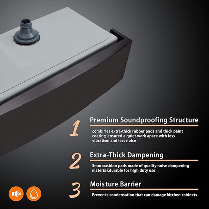 Farmhouse Sink, 33 x 22 Inch Undermount Black Stainless Steel Apron Front Single Bowl 10 Inch Deep Workstation Sink with Cutting Board