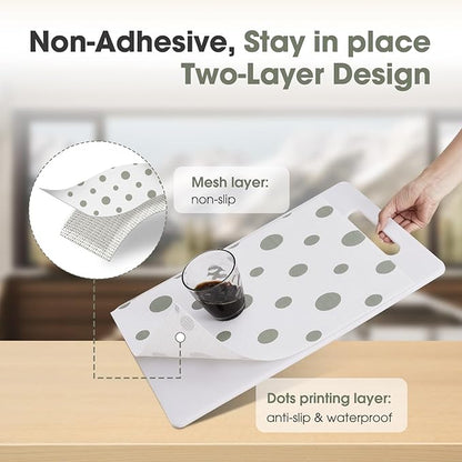 Drawer and Shelf Liner, Non-Slip Kitchen Cabinet Liners Non-Adhesive Thick Strong Grip Waterproof Washable Mats Protect Dresser Shelves Cupboard Bathroom Cabinets, Polka Dot, 12 in X 20 FT