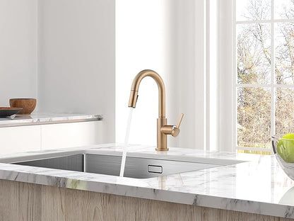 AguaStella AS32CPB Champagne Bronze Bar Faucet or Prep Kitchen Sink Faucet with Pull Down Sprayer and Single Handle