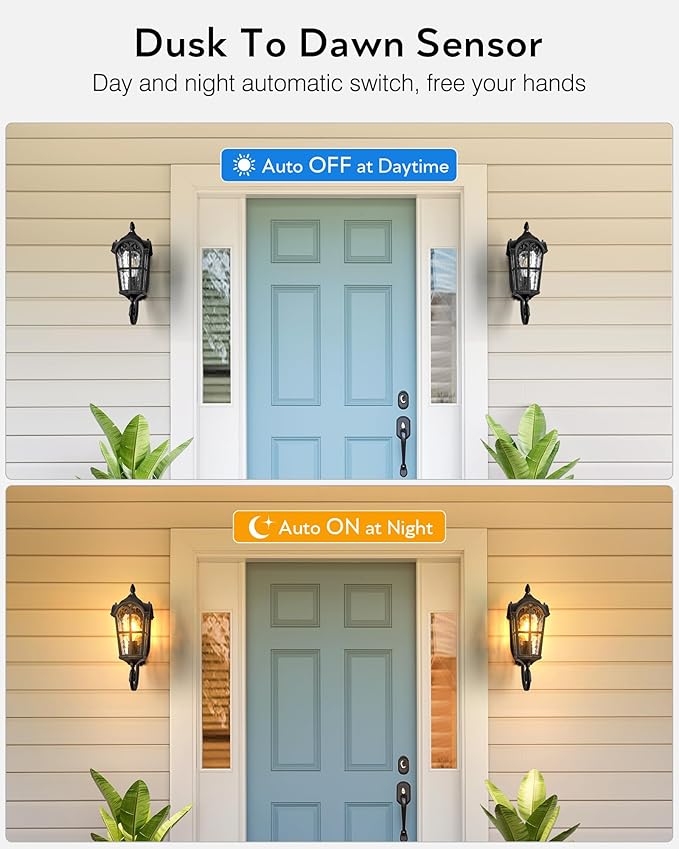 VIANIS Black Dusk to Dawn Outdoor Lighting, Vintage Outdoor Sconce Lights with Water Ripple Glass, 100% Aluminium Anti-Rust Waterproof Patio Wall Light Fixture, Outside Porch Lantern for House Garage