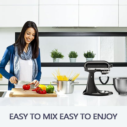 Flex Edge Beater for KitchenAid 4.5/5 QT Tilt Head Stand Mixer Fits 4.5-5 Quart Bowls,With Silicone Edges For Kitchen Aid Accessories and Attachments,Black
