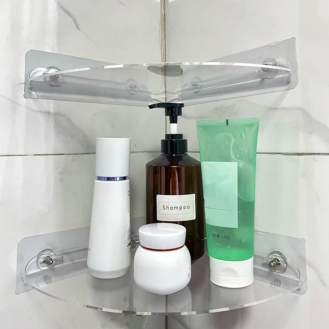 Corner Shelves wall Mounted Home Decor Floating Shelves (Clear)